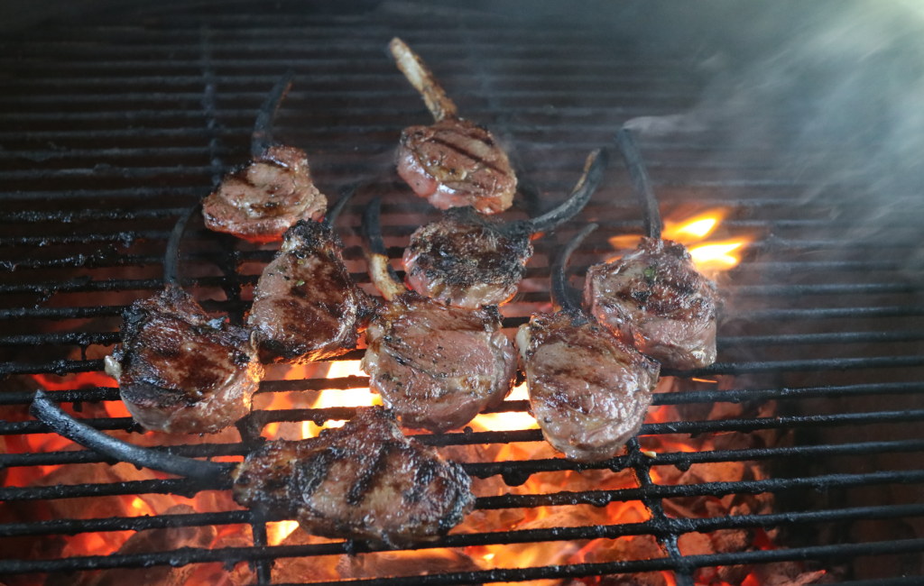 Grilled lamb, after the flip